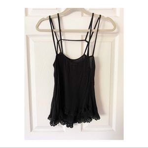 Free People Intimately Black Strappy Tank Top